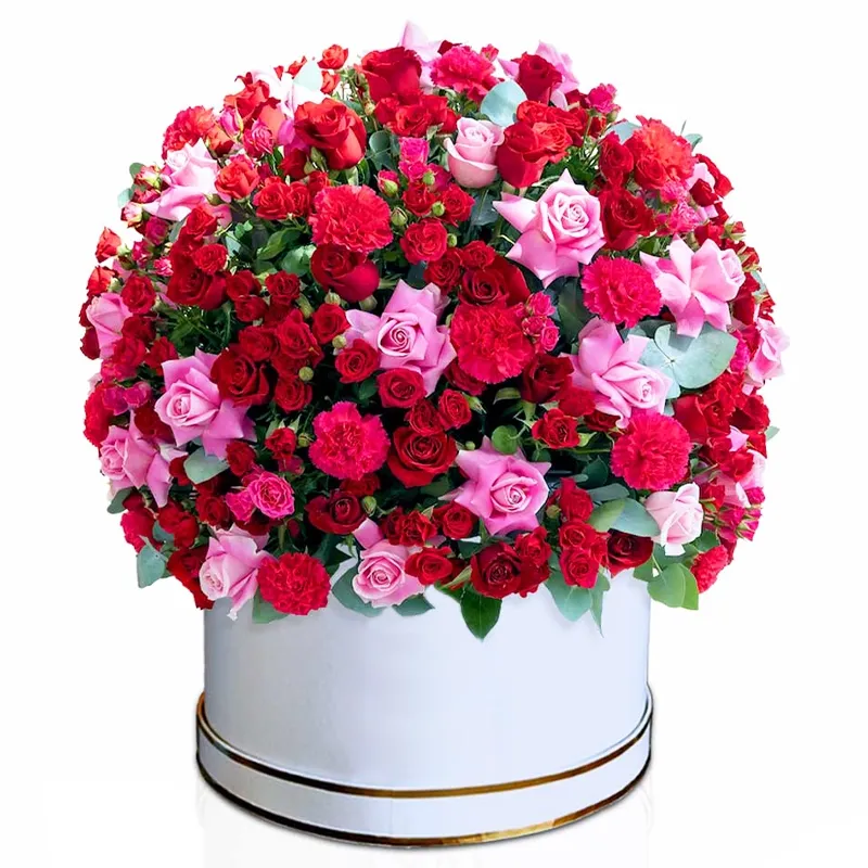 Композиция из 51 розы яркий микс